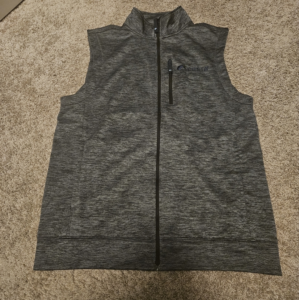 Costa Del Mar Mens Gray Sleeveless Zip-Up Vest